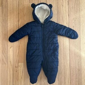 The Children’s Place Unisex Baby Fleece Hooded Zip-Up Front Snowsuit Size 3-6 Mt